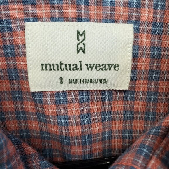 Mutual Weave Red Check Small Men's Button Up Long Sleeve Pocket - Picture 3 of 8